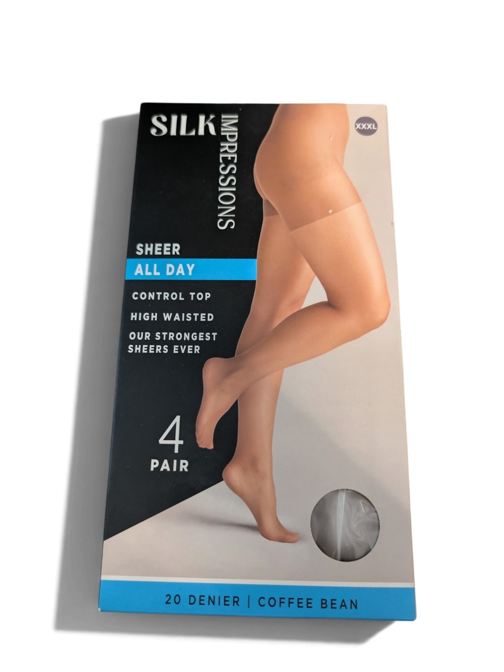 Impressions Sheer All Day Control Top Pantyhose - Coffee Bean 3X